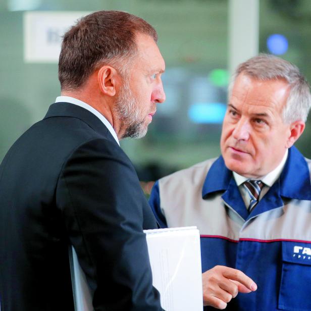 OLEG DERIPASKA, SIEGFRIED WOLF. Der große und der kleine Oligarch sind seit Jahren Partner.